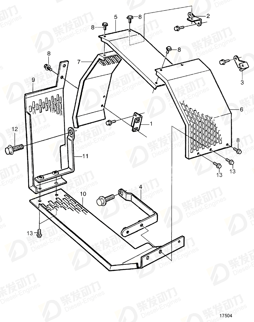 VOLVO Belt protector 849796 Drawing VOLVO Belt protector 849796 Drawing